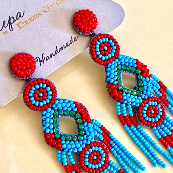 🌺🎉HP🎉🌺 NWT Deepa Gurnani Beaded Chandeliers - Picture 5 of 16